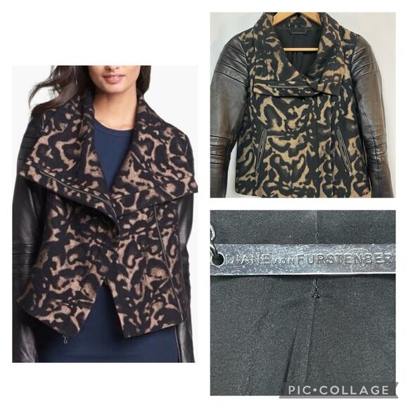 Diane Von Furstenberg Marvela Lamb Leather Jacket size 2 - Picture 1 of 11